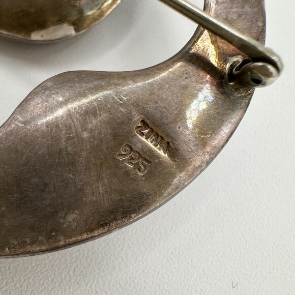 Zina of Beverly Hills Sterling Silver Brooch Biomorphic Modernist Circle Pin 925 - Picture 9 of 13